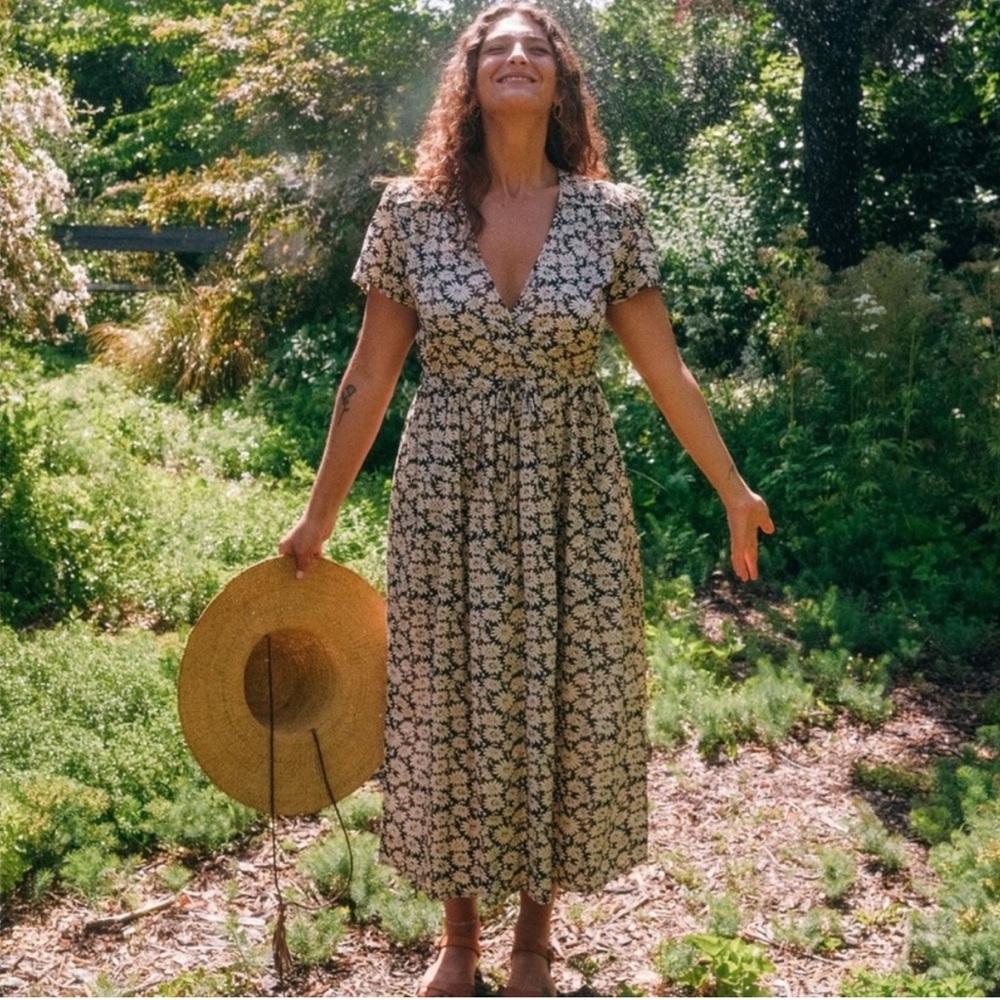 Christy Dawn Black and White Floral Maxi Dress